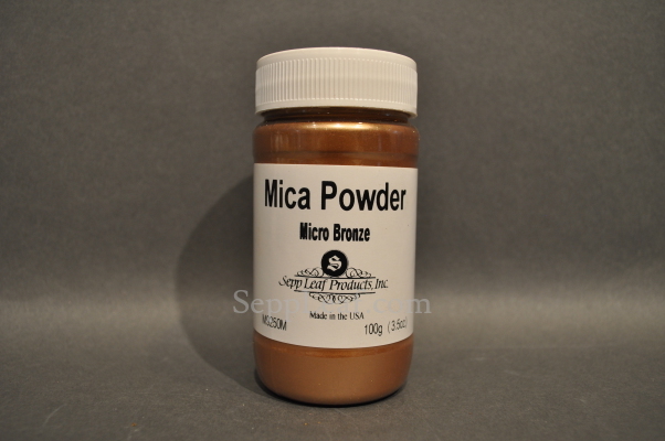 Sepp Gilding Workshop: Micro Bronze Mica Powder, 3.5oz clear plastic jar @ seppleaf.com